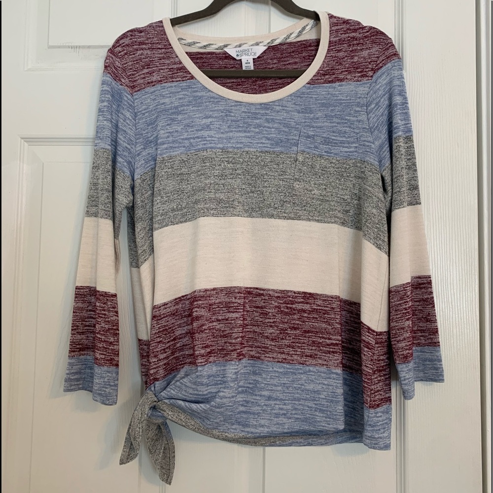 Vreelan 1 pocket side knot knit top